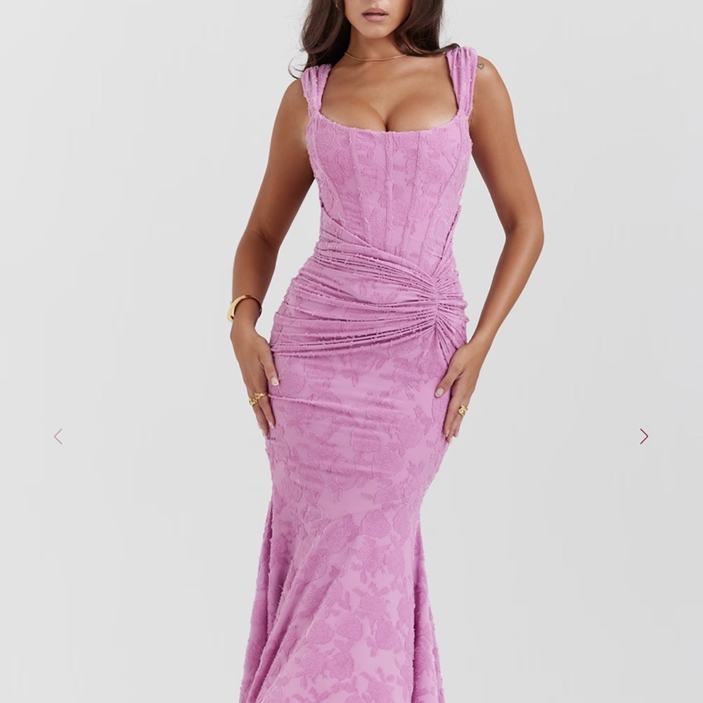 HOUSE OF CB CESCA Rose Pink Floral Maxi Dress